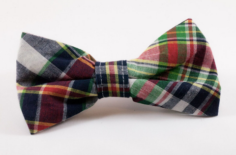 Montauk Madras Dog Bow Tie