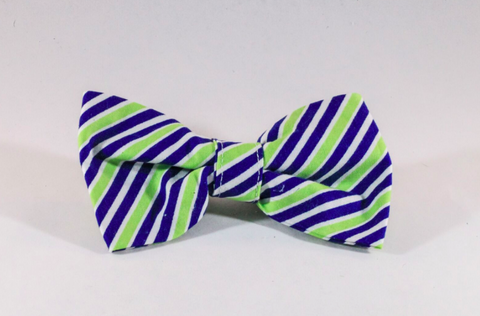 Navy Blue and Lime Dog Bow Tie