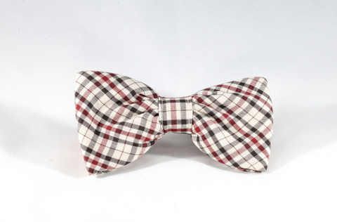 The Dapper Gent Classic Dog Bow Tie Tan and Maroon