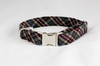 Maroon and Gray Preppy Plaid Bow Tie Dog Collar--Baylor School