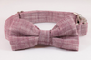 Plum Chambray Bow Tie Dog Collar