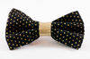 Black and Gold Polka Dot Bow Tie Dog Collar