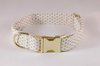 White and Gold Polka Dot Dog Bow Tie Collar