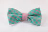 Green and Red Christmas Plaid Seersucker Bow Tie Dog Collar