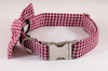 Garnet Gingham Dog Bow Tie Collar