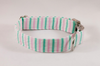 Preppy Pink and Green Seersucker Girl Dog Flower Bow Tie Collar
