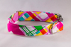 Preppy Pink and Yellow Madras Dog Bow Tie Collar