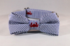 Preppy Navy Blue Crab Seersucker Bow Tie Dog Collar