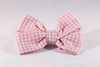 Preppy Pink Gingham Girl Bow Tie Dog Collar