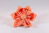 Preppy Orange Gingham Girl Dog Flower Bow Tie Collar