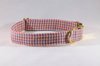 Preppy Navy and Orange Gingham Auburn Tigers Dog Bow Tie Collar