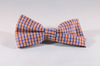 Preppy Navy and Orange Gingham Auburn Tigers Dog Bow Tie Collar