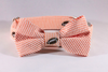 Preppy Football Orange Seersucker Dog Bow Tie Collar, Tennessee Vols