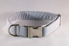 Preppy Grey Seersucker Bow Tie Dog Collar