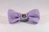 Preppy Purple and Gold LSU Tiger Seersucker Dog Bow Tie Collar