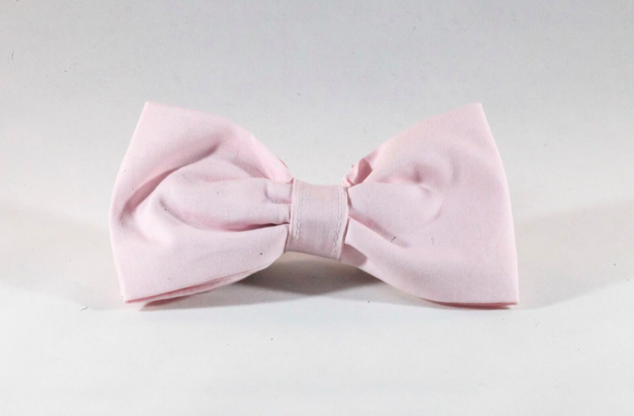 Preppy Pink Oxford Dog Bow Tie