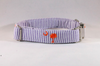 Preppy Purple and Orange Clemson Tigers Seersucker Girl Dog Flower Bow Tie Collar