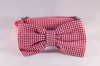 Preppy Red Gingham Bow Tie Dog Collar