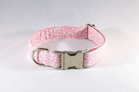 Pink Cherry Blossom Dog Collar