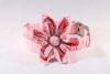 Preppy Pink Gingham Girl Dog Flower Bow Tie Collar