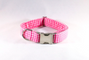 Preppy Hot Pink Gingham Girl Dog Flower Bow Tie Collar