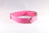 Preppy Hot Pink Gingham Girl Dog Flower Bow Tie Collar