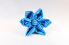 Preppy Aqua Blue Gingham Girl Dog Flower Bow Tie Collar