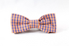 Preppy Navy and Orange Auburn University Gingham Kitty Cat Bow Tie Collar