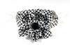 Classic Black and White Houndstooth Girl Dog Flower Bow Tie Collar