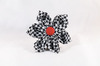 Classic Red Black and White Houndstooth Girl Dog Flower Bow Tie Collar