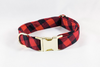 Buffalo Check Plaid Bow Tie Dog Collar