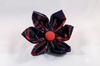 Navy and Red Old South Plaid Girl Dog Flower Bow Tie Collar